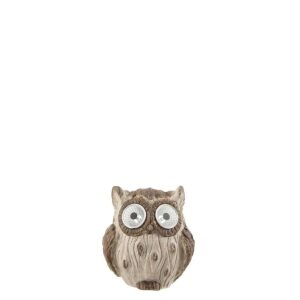 OWL SOLAR CERAMIC BROWN SMALL