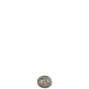 TEALIGHT HOLDER HOLES FLOWER METAL GREY