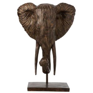 ELEPHANT ON FOOT POLY BROWN