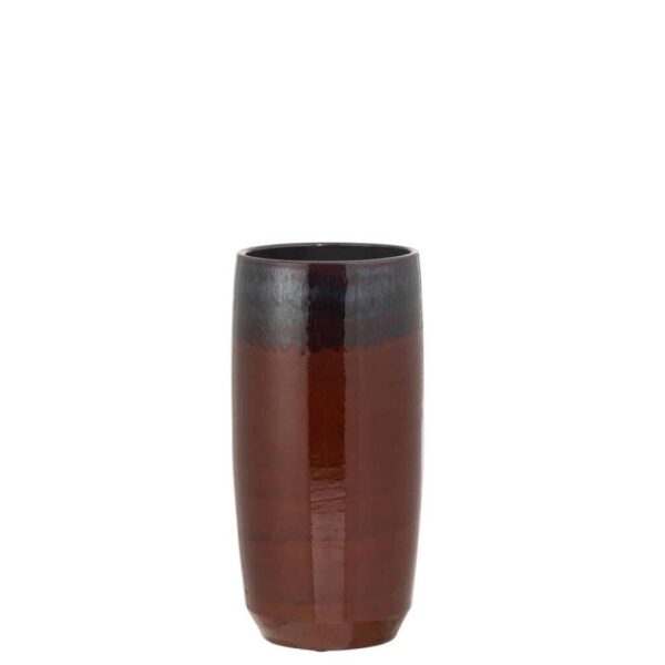 VASE BORDER CERAMIC BLACK/BLUE/RED SMALL