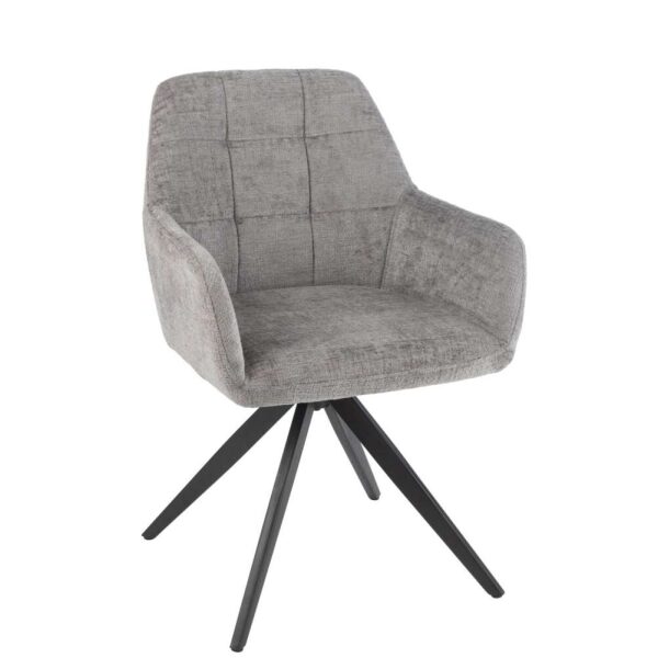 CHAIR LOUNA IRON/ACRYLIC GREY