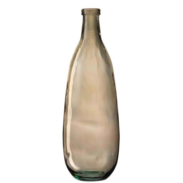 VASE BOTTLE GLASS LIGHT BROWN SMALL