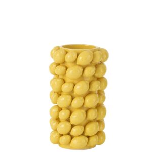 VASE LEMONS COVER CERAMIC YELLOW