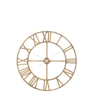 WALL CLOCK ROMAN RATTAN/METAL NATURAL LARGE