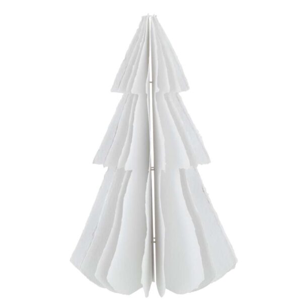 CHRISTMAS TREE COTTON MACHE WHITE LARGE