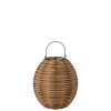 LANTERN WOVEN LED PLASTIC NATURAL MEDIUM
