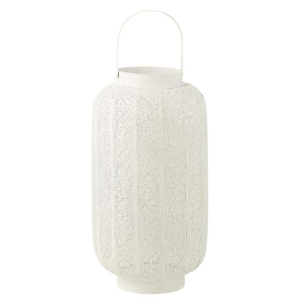 LANTERN WIZ METAL/GLASS WHITE