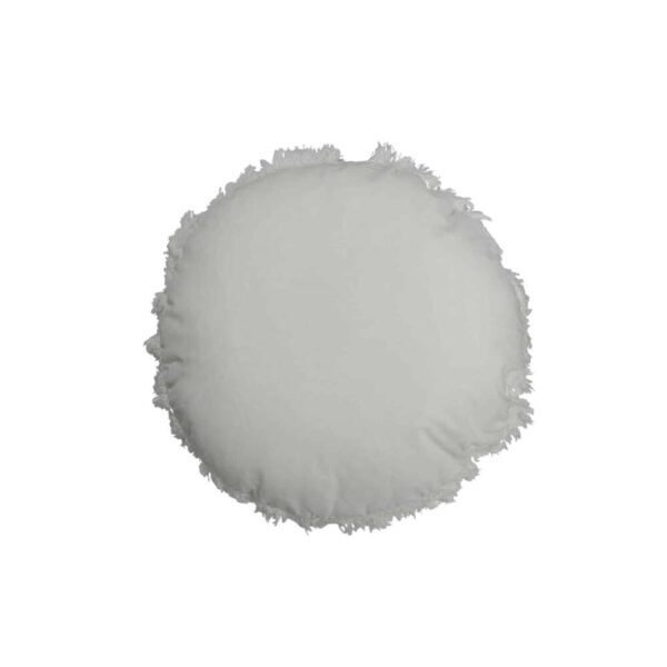 CUSHION ROUND VELVET COTTON/LINEN WHITE
