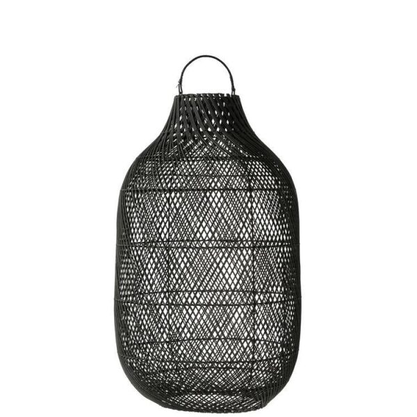 LANTERN CYLINDER XL RATTAN BLACK