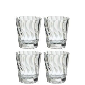 BOX OF 4 DRINK GLASS PLASTIC TRANSPARENT