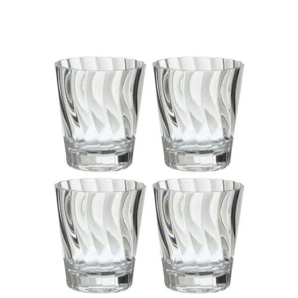 BOX OF 4 DRINK GLASS PLASTIC TRANSPARENT