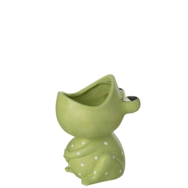 FLOWERPOT FROG OPEN MOUTH DOLOMITE GREEN LARGE