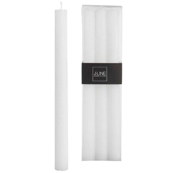 BOX 6 TABLE CANDLE WHITE -9H