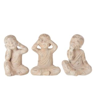MONNIK SEE/HEAR/SPEAK NO EVIL POLY BEIGE/SALMON LARGE ASSORTMENT OF 3