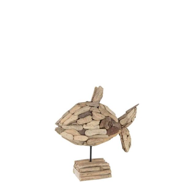 FISH ON FOOT PIECES RECYCLED WOOD NATURAL SMALL