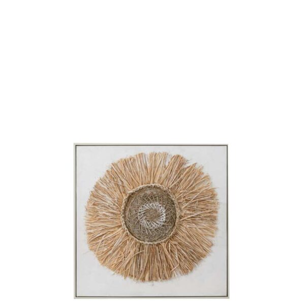 WALL DECORATION IBIZA CIRCLE CANVAS/PAINT CREAM/WHITE SMALL