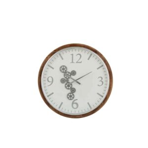 CLOCK RADARS ARABIC NUMERALS MDF WHITE/BROWN/GREY LARGE