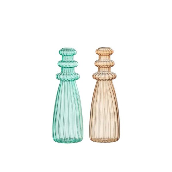 VASE LAGEN GLASS AQUA/BEIGE ASSORTIMENT OF 2