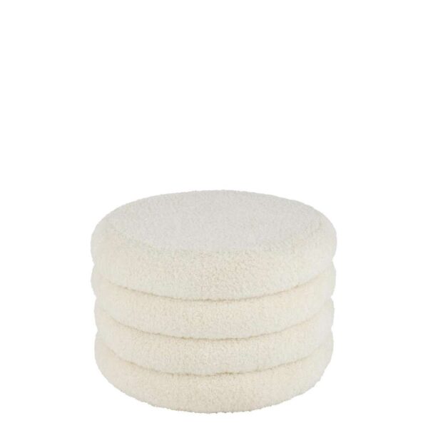 STOOL ROUND TEDDY POLYESTER WHITE