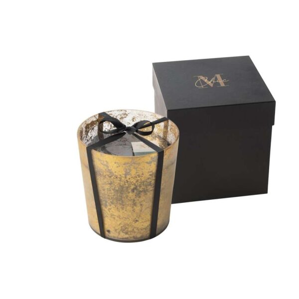 SCENTED CANDLE M-CHIC GLASS GOLD/BLACK LARGE-140H