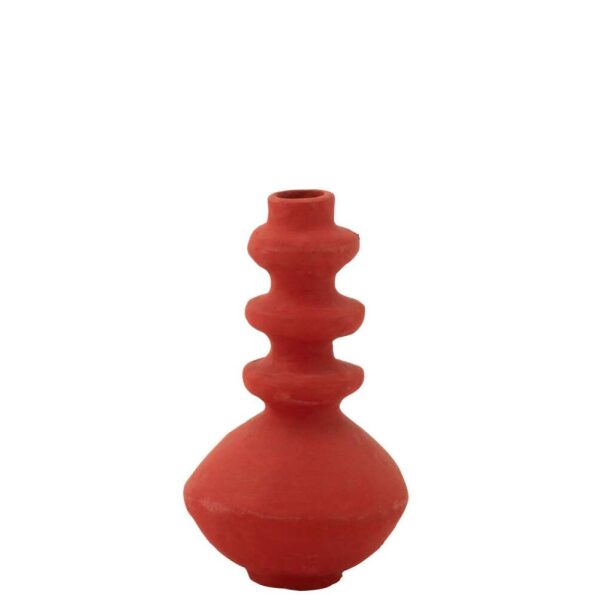 POT TRIPLE PAPER MACHE RED