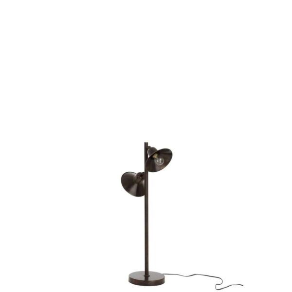 LAMP STANDING 2LAMPS IRON DARK BROWN