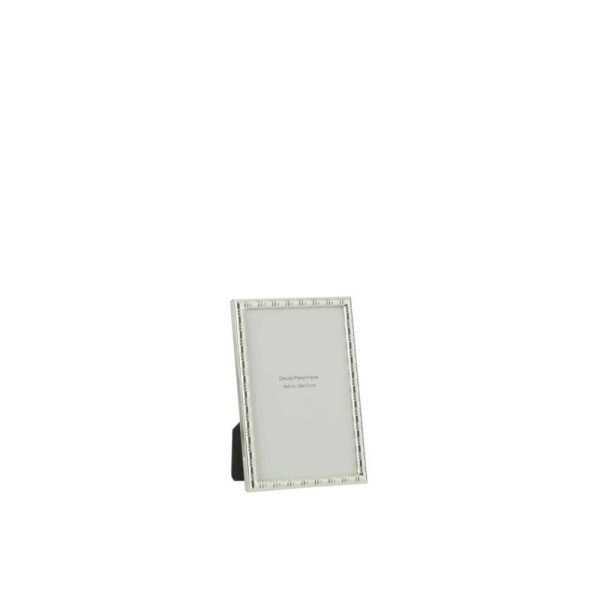 PHOTO FRAME ROUNDED LINES BORDER 10X15 METAL SILVER SMALL