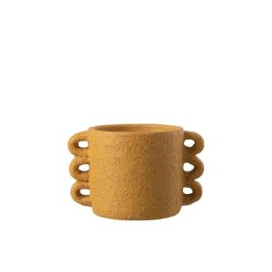 FLOWERPOT ZENIA CERAMIC OCHRE MEDIUM