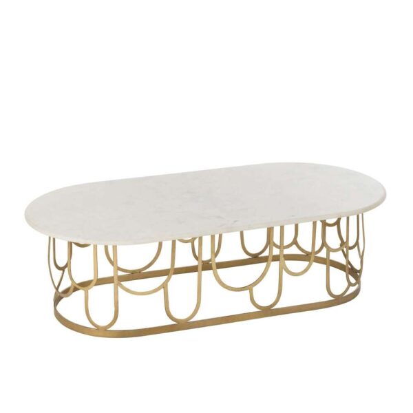 COFFEE TABLE MOZA METAL/MARBLE GOLD
