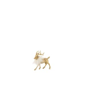 REINDEER POLY GOLD/WHITE SMALL