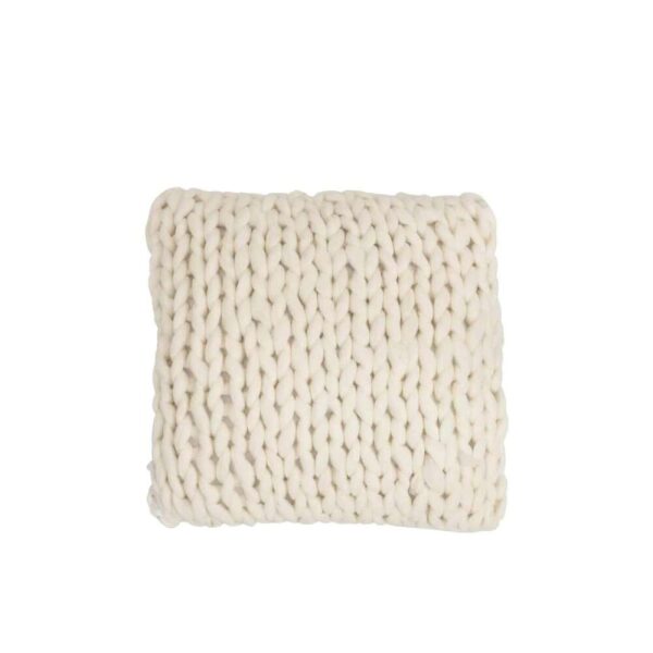 CUSHION KNITTED SQUARE ACRYLIC WHITE