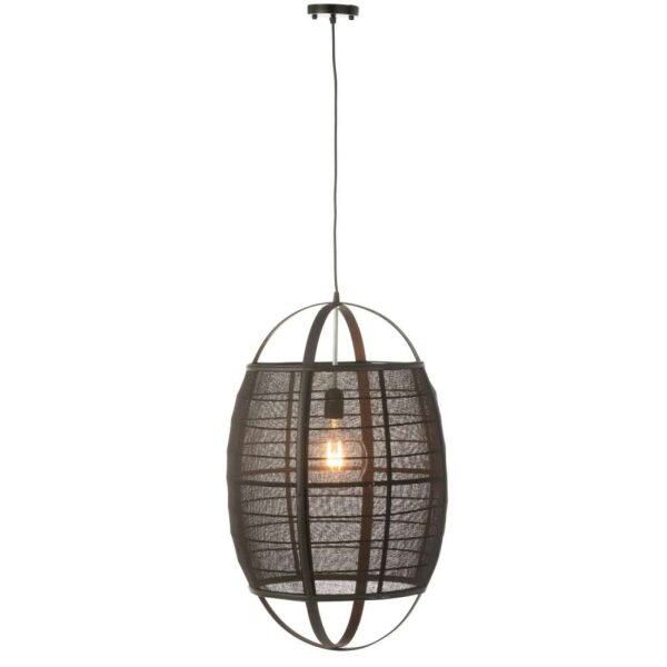 HANGING LAMP ION LINEN/BAMBOO BLACK LARGE