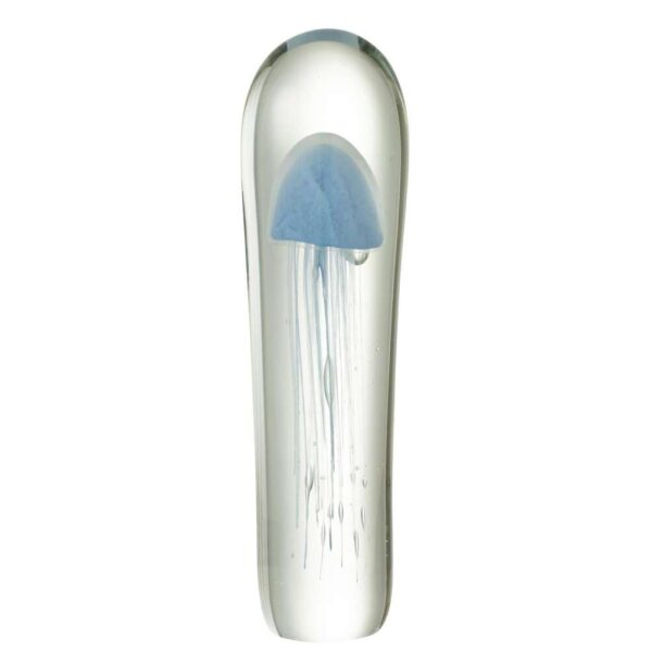 PAPERWEIGHT JELLYFISH GLASS BLUE EXTRA LARGE