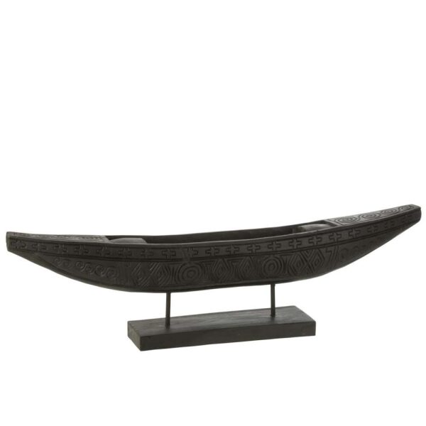 BOAT ON STAND ALBASIA WOOD BLACK