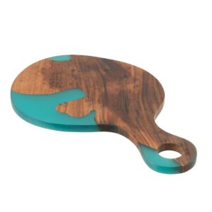 CUTTING BOARD MODERN ACACIA WOOD/RESIN NATURAL/BLUE
