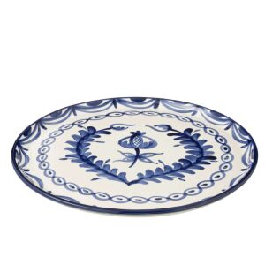 PLATE GRANADA CERAMIC WHITE/COBALTO BLUE