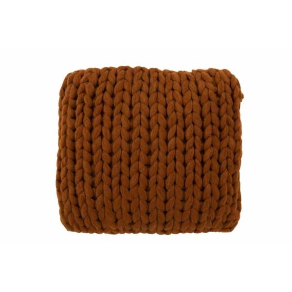 CUSHION KNITTED ACRYLIC ORANGE BROWN