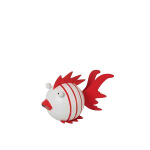 FISH STRIPES METAL WHITE/RED