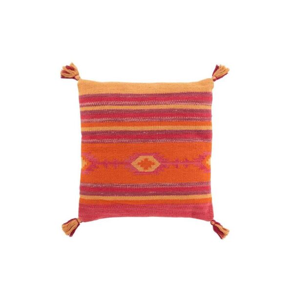 CUSHION HAPPY ETHNIC RECTANGLE COTTON PINK / PURPLE