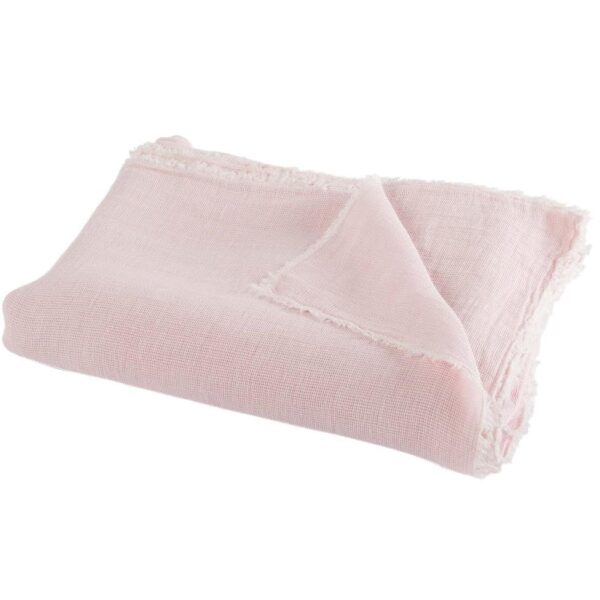 THROW STONEWASHED LINEN PINK