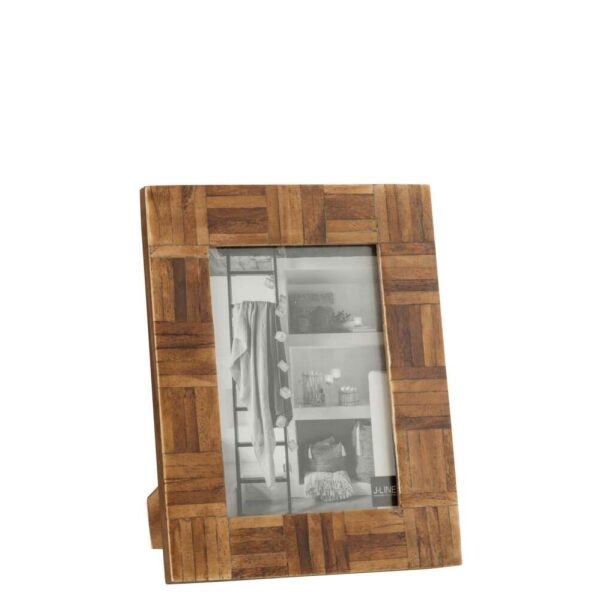 PHOTOFRAME RECTANGLE BLOCKS RESIN BROWN LARGE
