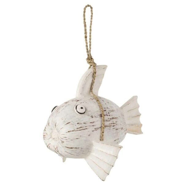 HANGER FISH COCONUT/ALABASIA WOOD WHITE LARGE