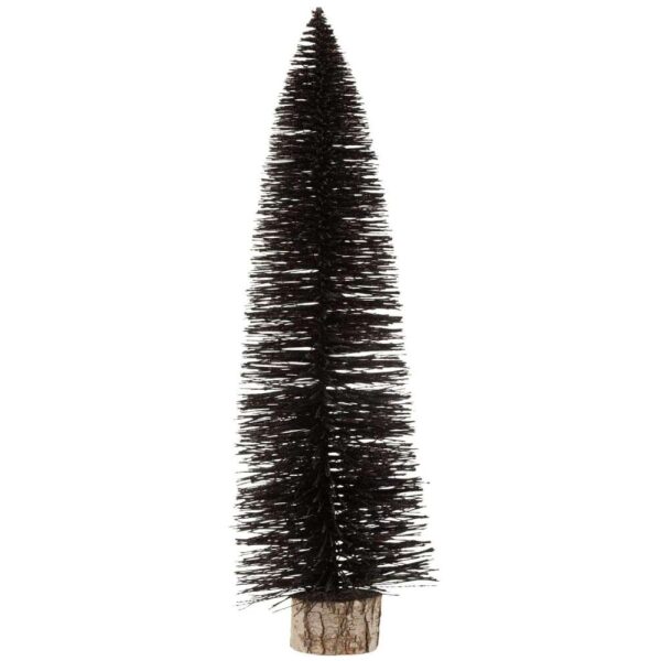 CHRISTMAS TREE DECO PLASTIC GLITTER BLACK LARGE
