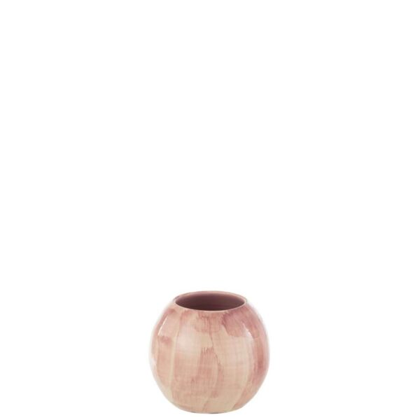FLOWER POT HAND PAINTED CERAMIC ROSE SMALL