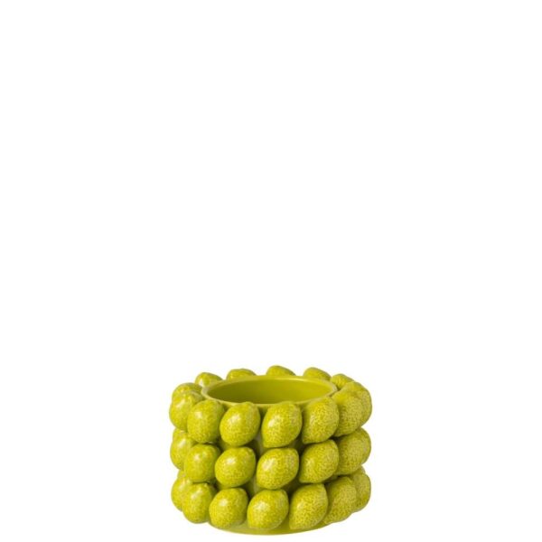 FLOWERPOT LIMES CERAMIC GREEN  SMALL
