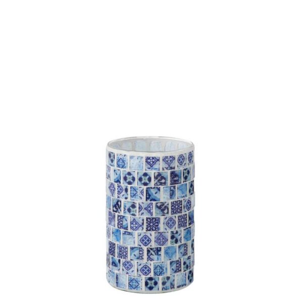TEALIGHT HOLDER MOSAIC JEANS BLUE LARGE