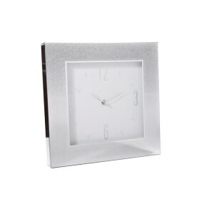 Klokke Bord/Vegg Sølv M/Glitter 30Cm