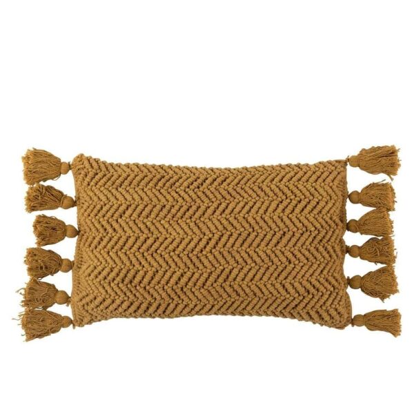 CUSHION TASSEL COTTON RECTANGLE OCHRE