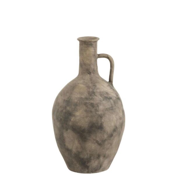 VASE SPOTTED HANDLE CERAMIC BR/GRY SMALL