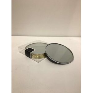 Lysfat/Coaster Rund Speil/Metall Sølv S/
